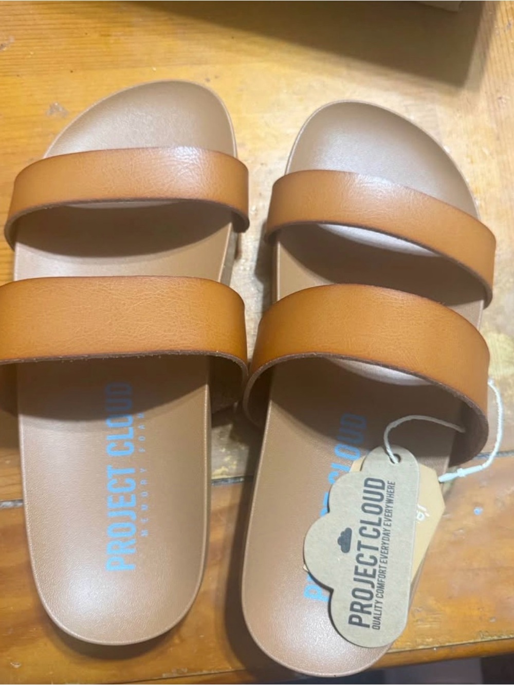 Project Cloud Hilltop Sandals in Whiskey - Women’s Slip-On Memory Foam Slide - Picture 2 of 3
